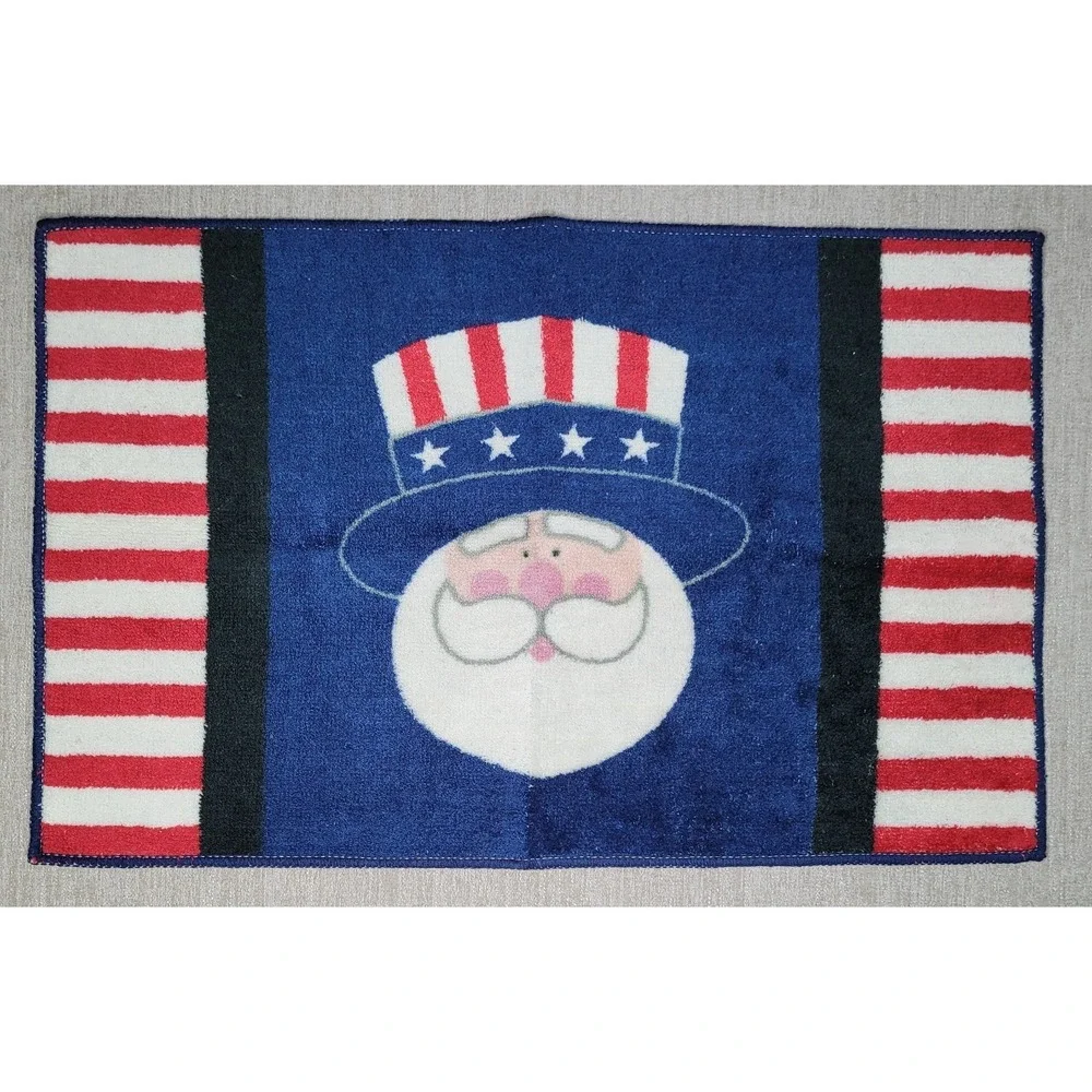 Vintage Uncle Sam Patriotic Memorial Day 4th of July Bathroom Bath Rug Mat